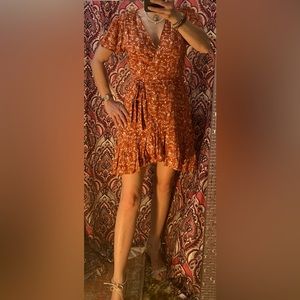 ⭐️NWT⭐️ size small, burnt orange, wrap dress by Blue Rain